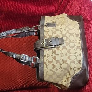 Coach Hampton Signature Handbag.